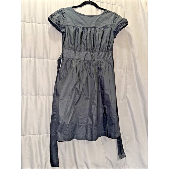 Theory Midi Dress Women’s Size 4 Tie Back Backless Black 100% Cotton - Picture 1 of 15